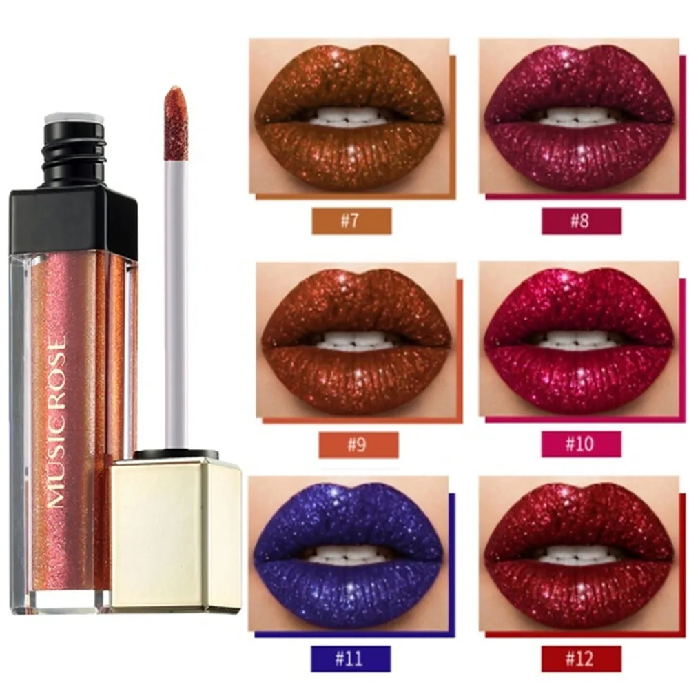 Etallic цветная губная помада Блестящая Глянцевая жидкая для макияжа