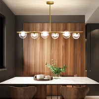 minimalist nordic long led chandelier glass ball living dining kitchen room gold black household decorative gloss pendant lamps