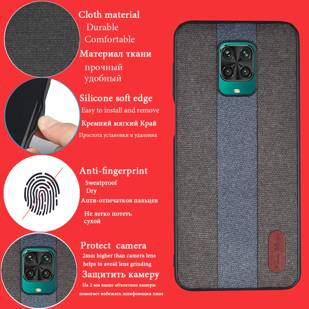 back cover For xiaomi redmi note 9 Pro phone case fabric Holder silicon shockproof 9s max shell |
