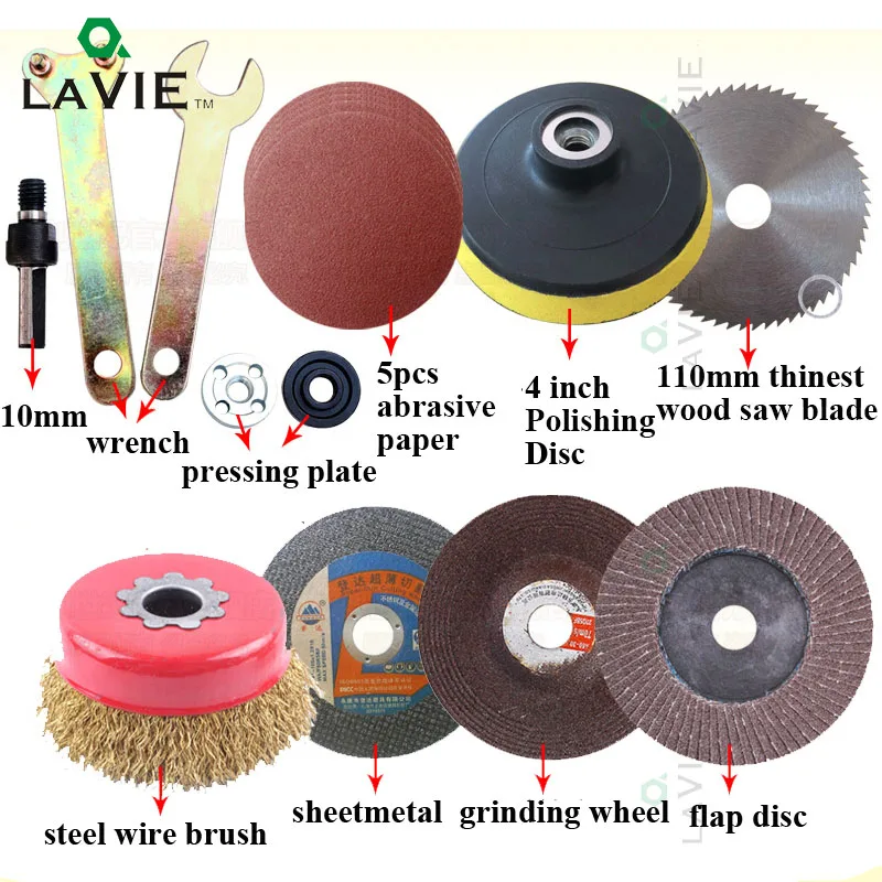 12pcs with 10mm LA VIE 12 шт. диск для полировки колеса пилы по дереву проволочные колеса абразивная бумага электрическая дрель угловая шлифовальная машина шатун для резки металла - Цвет: 12pcs with 10mm