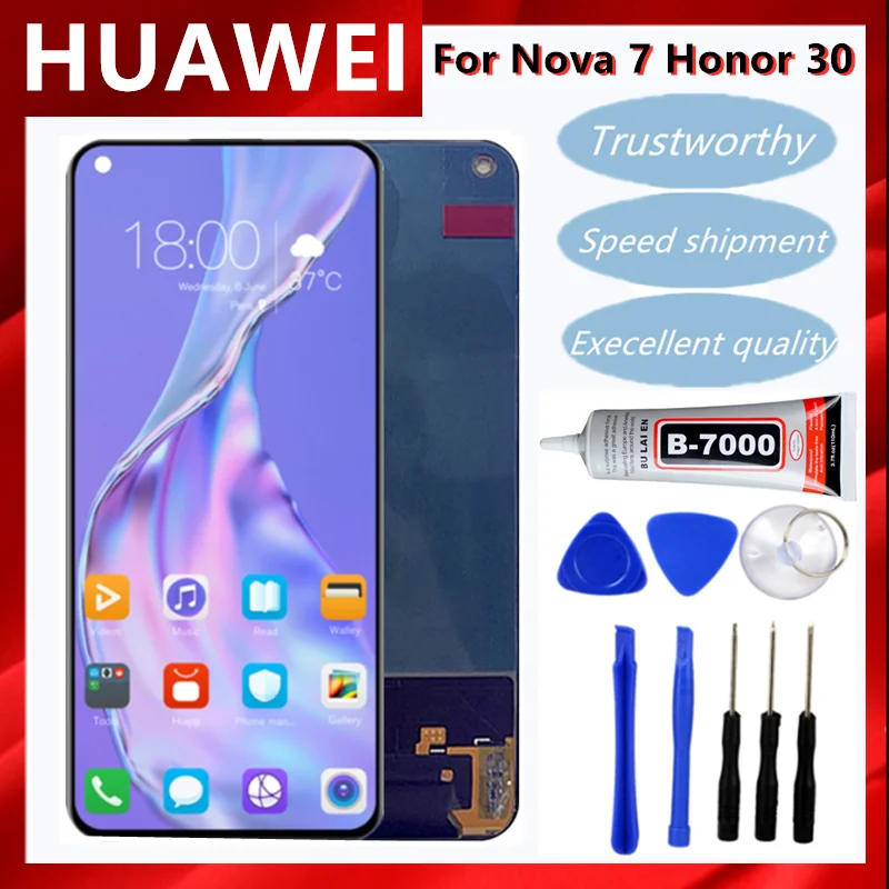 

Оригинальный ЖК-дисплей 6,53 ''для Huawei Nova 7 Nova7, ЖК-дисплей + сенсорный экран, дигитайзер в сборе, запчасти для Huawei Honor 30 Honor30, ЖК-дисплей