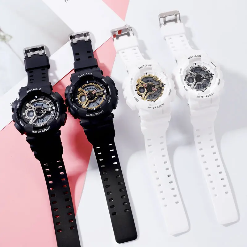 

Dual Display Women Digital Sports Watches Candy Color S Shock Simple Ladies Watch LED Waterproof Women's Watches reloj mujer
