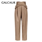 Женские прямые брюки GALCAUR, повседневные свободные широкие брюки с высокой талией и перекрестной шнуровкой, осенняя одежда 2020