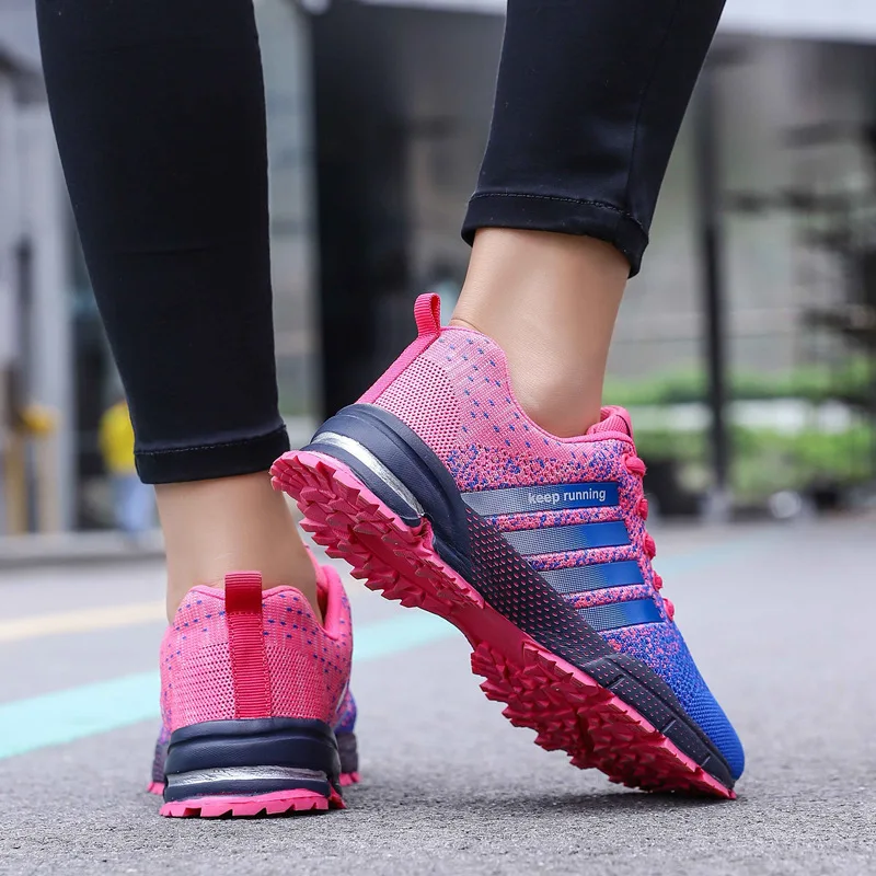 Outdoor Pink Mesh Breathable Running Shoes Women Cheap Sport Shoes Summer Marathon Athletic Shoe Woman Couple Keep Running Shoes