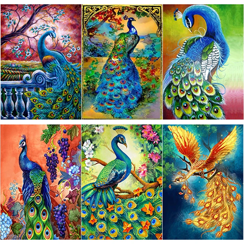 

New 5D DIY Diamond Painting Animal Cross Stitch Full Square Round Drill Peacock Diamond Embroidery Crafts Home Decor Manual Gift