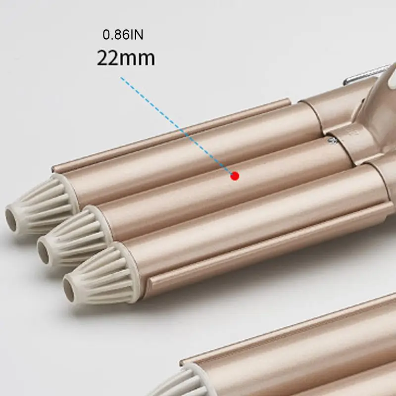

808F 22mm Curling Iron 3 Barrels Hair Curler Large Wave Fast Heating Styling Ceramic Glaze