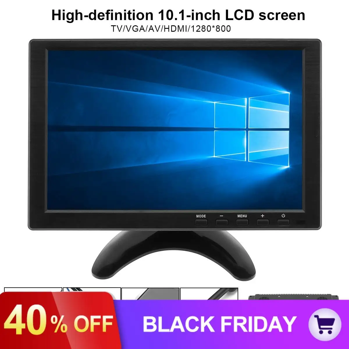 10.1 Inch Multifunction HD Car Headrest Monitor TFT LCD HD Digital Screen Reverse Rear View Monitor Support HDMI VGA AV USB TV