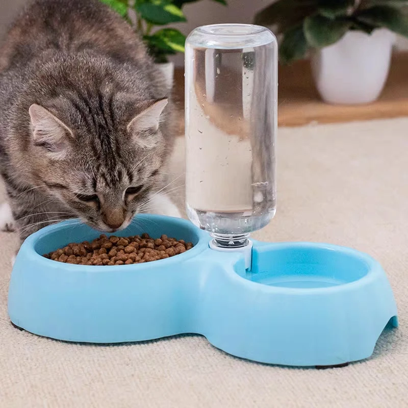 Двойной порт собака кошка пищевая Питьевая Фидер Для Кормления Чаша