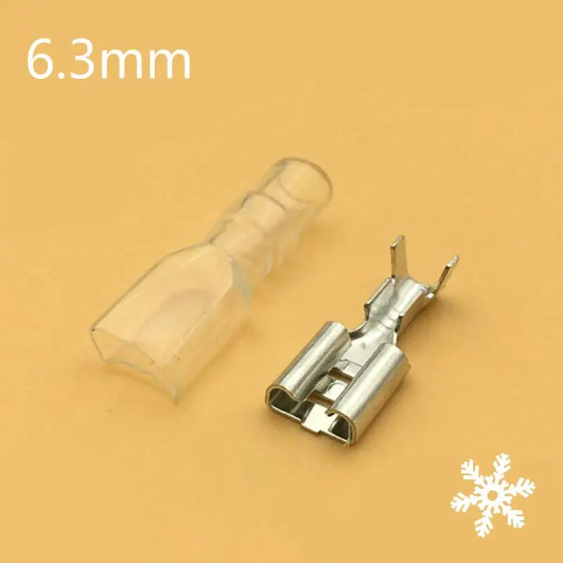 

100pcs Female Spade Connector 6.3 Crimp Terminal with Insulating Sleeves For Terminals