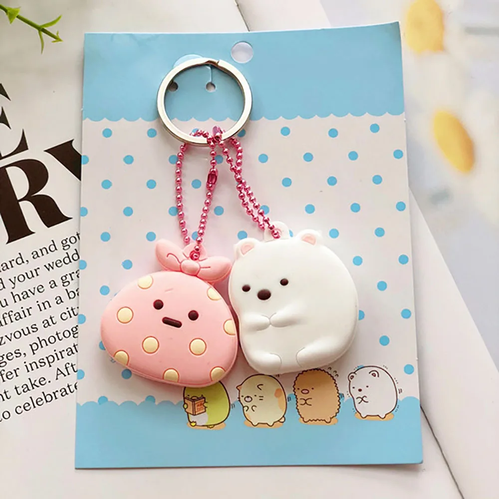 2pcs/set Cartoon Animal Key Cover Cute Anime Silicone KeyChains Women Funny Animal Key Holder Caps Child Gift Cute Key Covers
