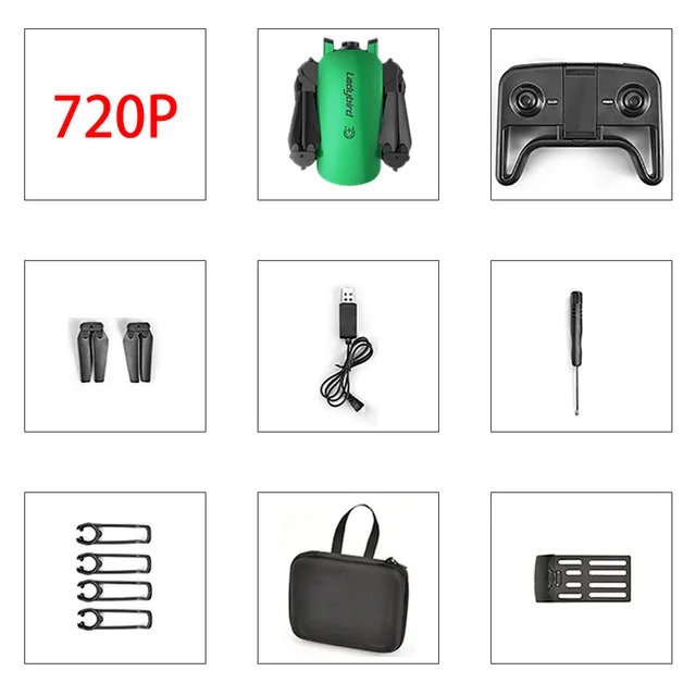 720p green 1 battery Складной мини Радиоуправляемый квадрокоптер R8 4k селфи Дрон HD Двойная камера FPV Божья коровка удержание высоты оптический поток Радиоуправляемый Дрон вертолет - Цвет: 720p green 1 battery
