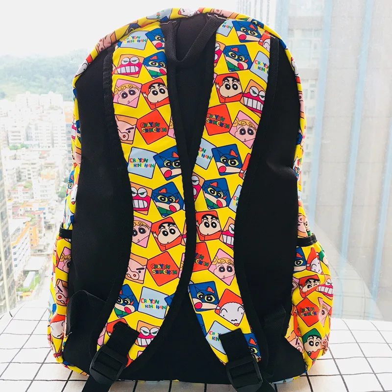 350g Cute Crayon Shin-chan Cartoon Canvas Backpack Travel Plush Kitty Bag