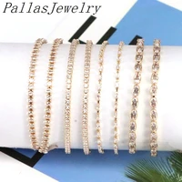 10pcs high quality gold color bracelet cz tennis beads link women jewelry charm bracelets adjust chain