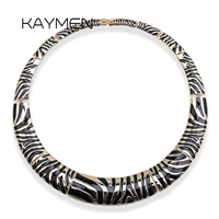 new fashion bohemian leopard print enamel and gold color statement chokers necklace coller for women wedding jewelry 5 colors