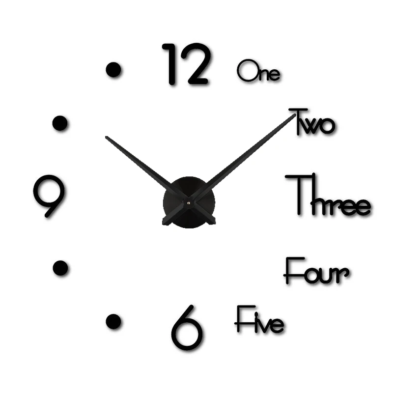 Большие настенные часы 3D &quotсделай сам&quot современные с наклейками бесшумные