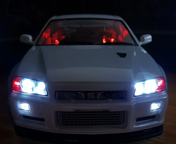 Корпус радиоуправляемого автомобиля 48644 257 мм для NISSAN SKYLINE(R34), готовый чехол, рамка 1:10, Электрический туристический Радиоуправляемый автомобиль, радиоуправляемые игрушки, запчасти diy
