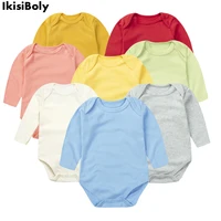 2021 newborn baby ropa rompers bodysuits bebe girl long sleeve clothes kids new 3 24m boys infant cotton summer hot pure colors