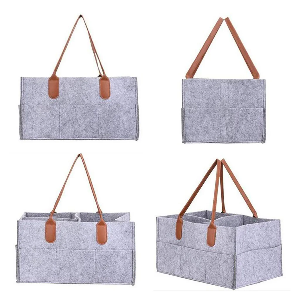 Bolsa de almacenamiento de pa&ntilde;ales de fieltro plegable, bolso multifunci&oacute;n para ropa de ni&ntilde;os, organizador de pa&ntilde;ales de beb&eacute;, 33x22x18cm, alta calidad, 1 unidad-5