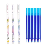 110pcsset 0 5mm erasable pen refill rod blueblack ink magic erasable gel pen for school office writing supply stationerytools