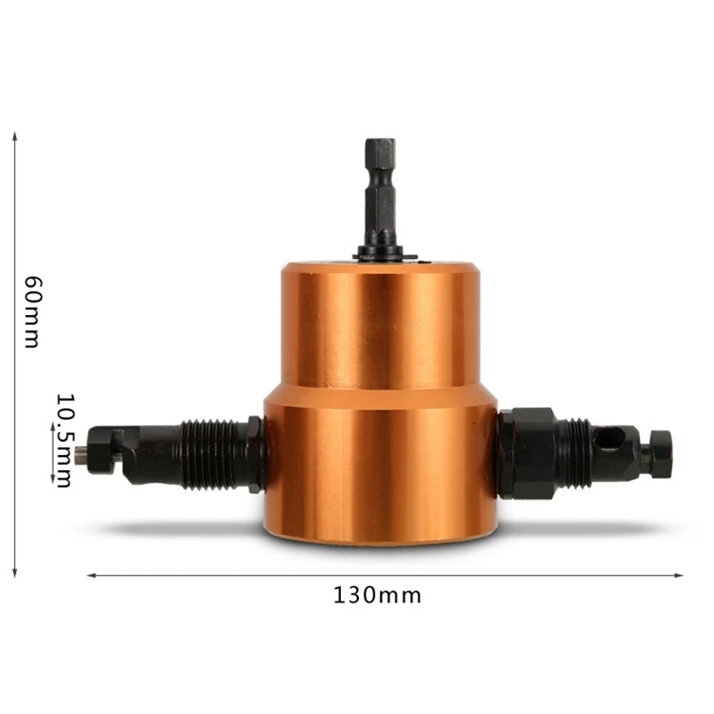

Double Headed Sheet Metal Nibbler Attachment Cutter with Punch and Step Drill Bit for Straight Curve and Circle Cutting
