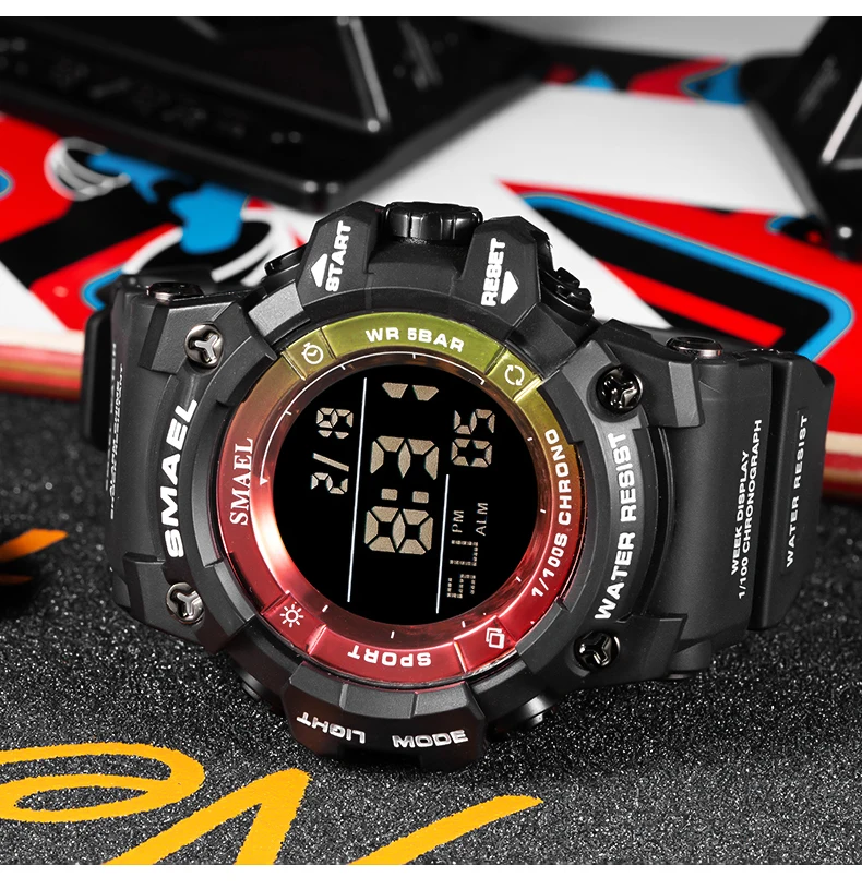 

New Luxury Mens Sport Watches Luminous Digital Large Dial Electronic Wristwatch Chronograph Alarm Watch relogio feminino Clock