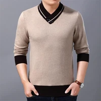 solid color sweater men v neck men sweater long sleeve mens sweaters wool casual dress cashmere knitwear