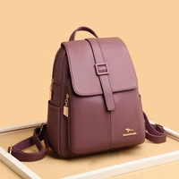 luxury pu leather backpacks for women 2021 large capacity backpack female casual mochila sac a dos ladies travel school backpack