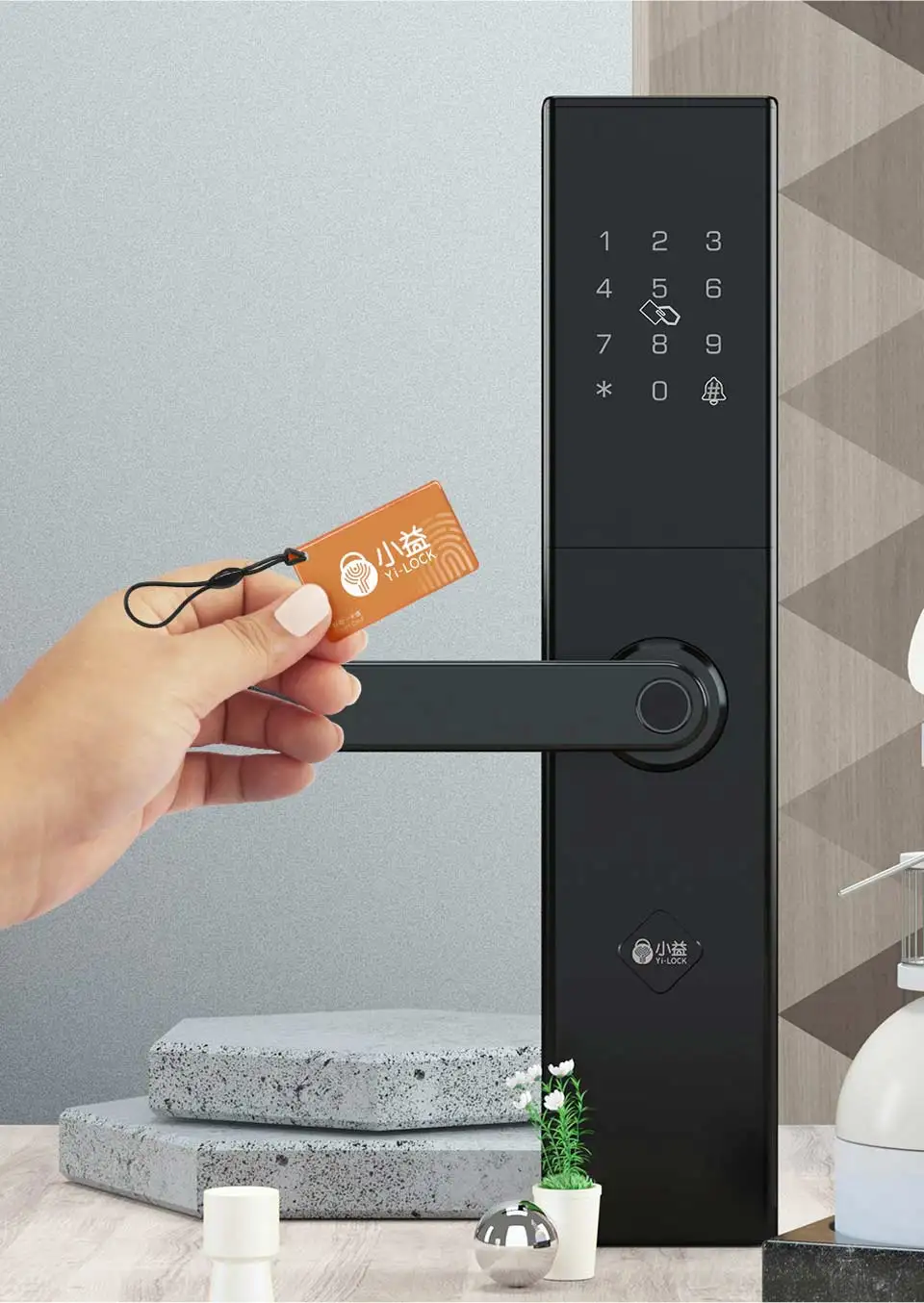 Yi-LOCK биометрический дверной замок отпечатков пальцев интеллектуальный электронный замок отпечатков пальцев \ пароль \ Bluetooth \ RFID \ приложение дистанционного разблокирования