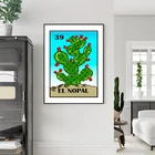 Кактус Художественная печать El nopal Мексиканская лотерия настенная Картина на холсте растительный постер растения суккуленты принты домашний декор для комнаты