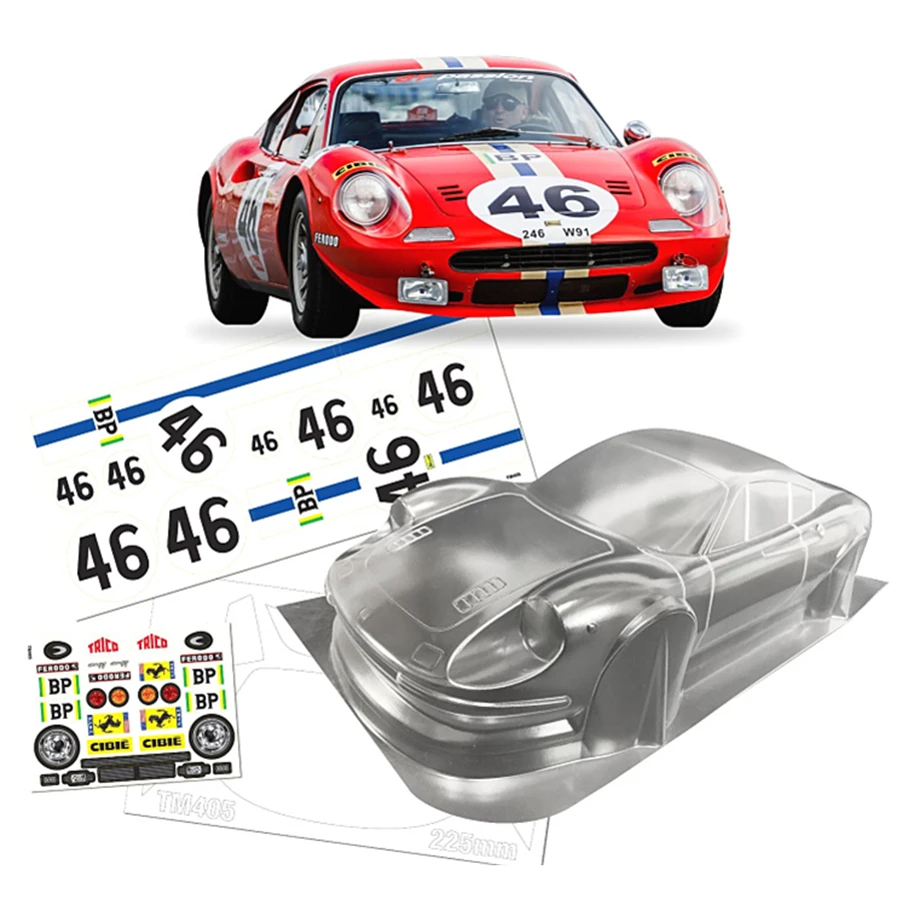 Машинки на радиоуправлении Ferrari Dino 246 игрушки модель M-frame прозрачный корпус