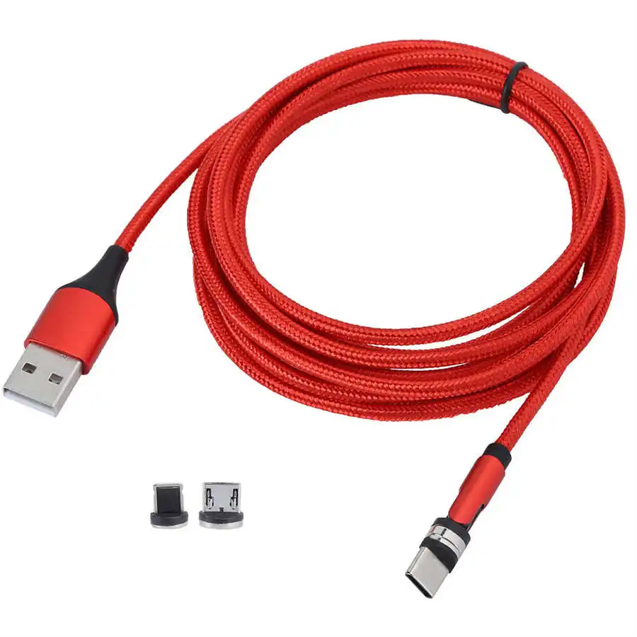 Вращающийся магнитный зарядный кабель 3 в 1 Micro USB для быстрой зарядки мобильный