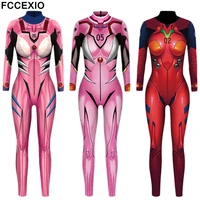 fccexio evangelion asuka langley soryu jumpsuits anime comic cosplay costume top warrior costume zentai suit bodysuit