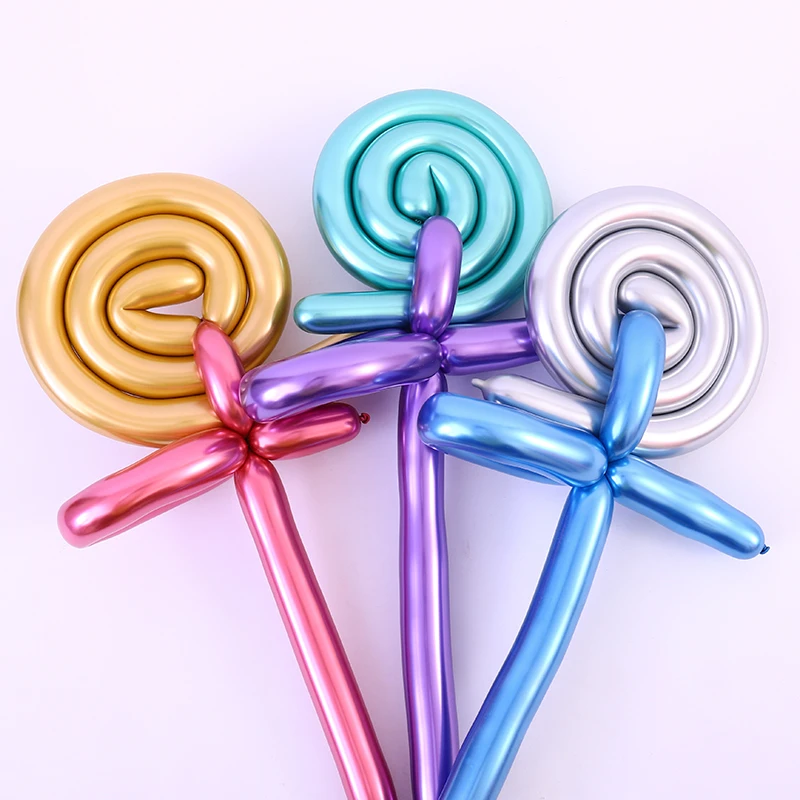 10 шт./лот металлический латексный шар длинная форма хром волшебная вязка