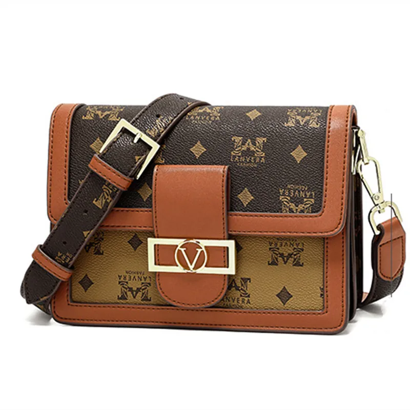 

Genuine Leather Handbags 2021 New Fashion All-match Retro Chain Bag Printing Shoulder Messenger Bag Luxury Designe Sac A Mai