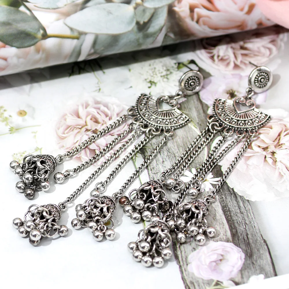 Женские серьги с кисточками SUNSPICE Винтажные золотого цвета в индийском стиле