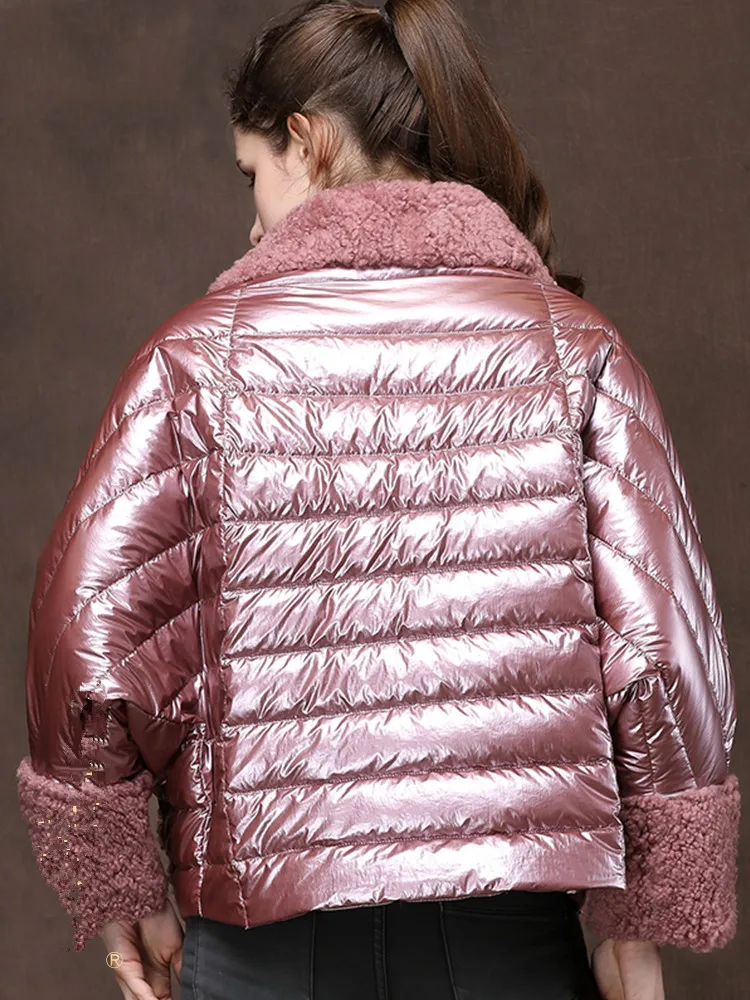 AYUNSUE/Женская куртка пуховик из овечьей шерсти пальто с мехом коллекция 2019 года