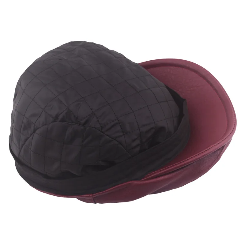 Мужские зимние уличные береты мужские теплые защитные Восьмиугольные из ПУ кожи