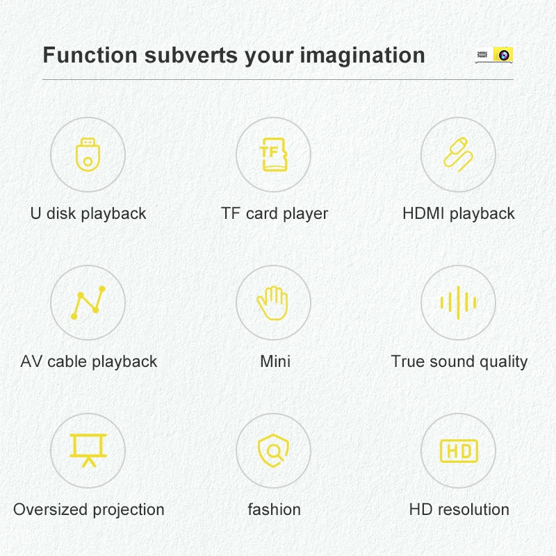 Мини проектор с поддержкой Full HD 1080P HDMI USB AV TF PS4 портативный домашний медиаплеер