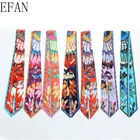 Женский Шелковый Атласный платок с принтом перьев, 100x5 см