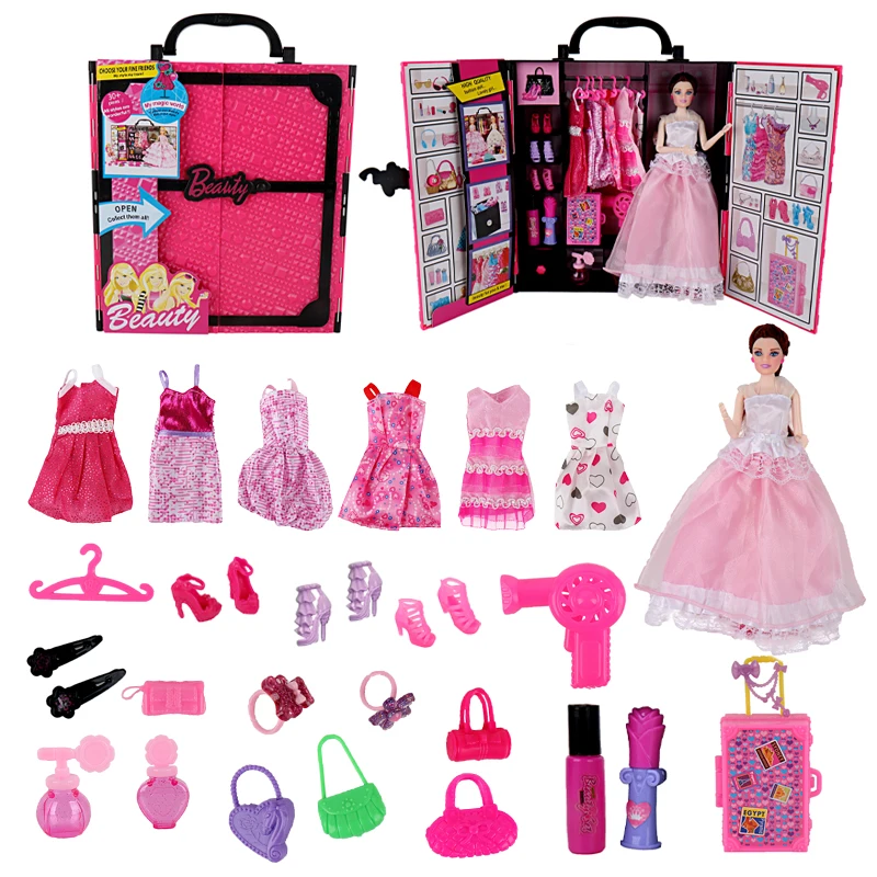 Кукольный домик мебель шкаф Shoebox кукла аксессуары кукольная одежда платья очки ожерелье обувь для куклы