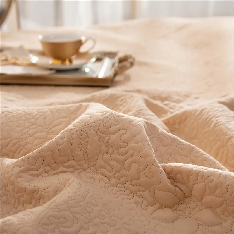 New 1pc 245x245cm and 245x265cm gray white cotton Bedspread and 2pcs pillowcase blanket Duvet Quilt bed cover