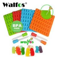 walfos silicone soap cube tray 53 cavity gummy bears hard candy chocolate baking mold fondant cake decorating tool with dropper