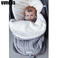 baby sleeping bag envelopes winter infant stroller sleep sacks solid thick warm for newborn swaddle wrap 4068cm knitted blanket