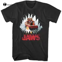 Jaws Fishing Boat Men'S T Shirt Shark Teeth Mouth Pov Boat Bite Spielberg Movie Tee Shirt