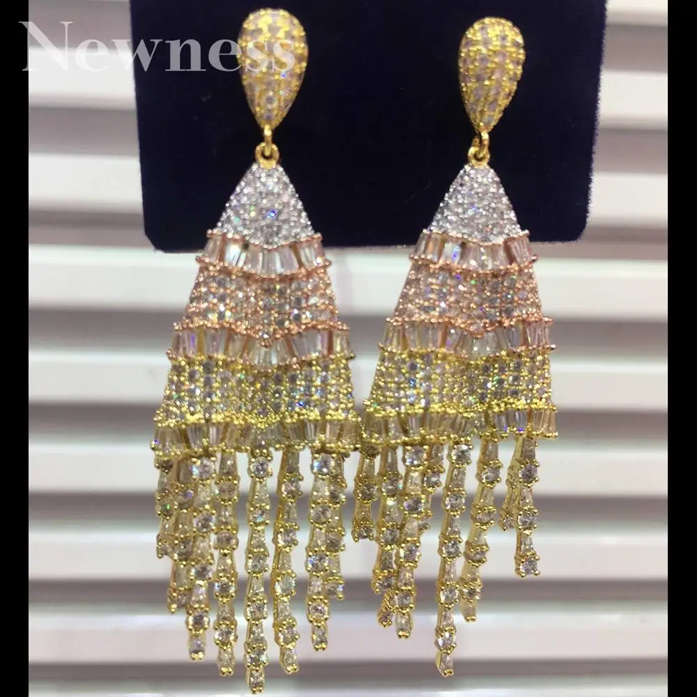Newness Water drop Tassels DUBA African Bride Earrings Jewelry For Women Geometric Earring 2020 Brincos Female DIY | Украшения и