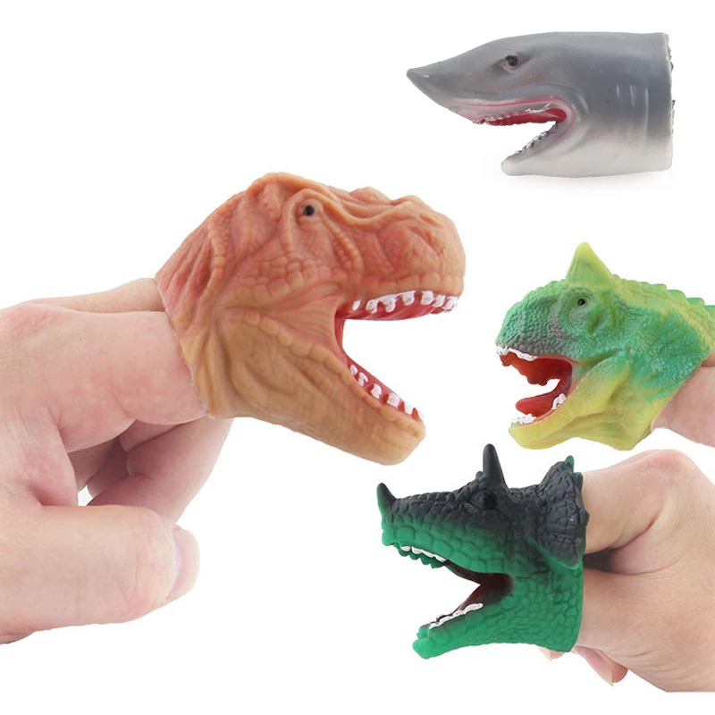 Набор игрушек для детей силиконовый мини-динозавр с пальцами пальцев Забавные