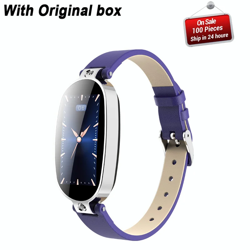 blue silver Female Smart Bracelet Fitness Tracker PPG ECG Blood Pressure Call Reminder B79 Color Screen Health Waterproof Bluetooth Watch - Цвет: blue silver