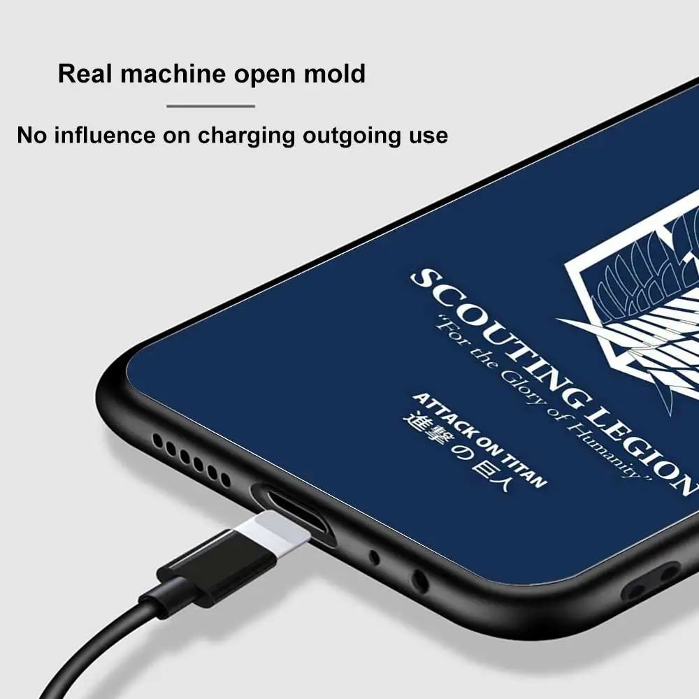 Silicone Case For Xiaomi Redmi Note 11 10 9 9S 8T 8 Pro 10S 9A 9C 9T 11S K50 Soft TPU Back Cover Phone Bag Attack On Titan Logo