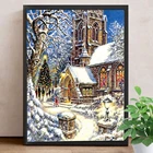 Алмазная живопись Nabi 5D с полным заполнением, фотокартина, зимний пейзаж, мозаика, рождественские украшения, настенное искусство