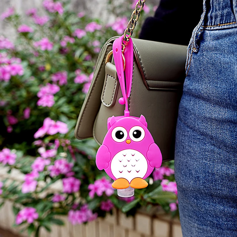 

Portable Silicone Cute Cartoon Mini Hand Sanitizer Bottle Empty Detachable Cover Travel Portable